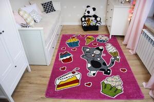 Dywany Lusczow Kusový koberec KIDS torta ružový C415