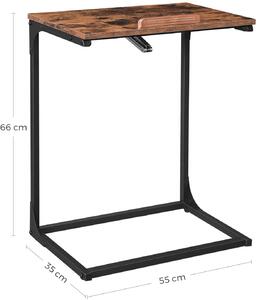 VASAGLE Príručný stolík Industry - 55x35x66 cm
