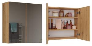 TP Living Závesná kúpeľňová skrinka POLA 60 cm so zrkadlom dub artisan