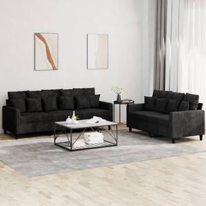 Maison Exclusive – 2-dielna sedacia súprava s vankúšmi, čierny zamat