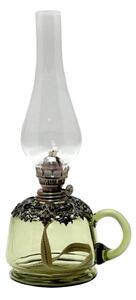 Petrolejová lampa LUCIE 35 cm lesná zelená zdobená cínom