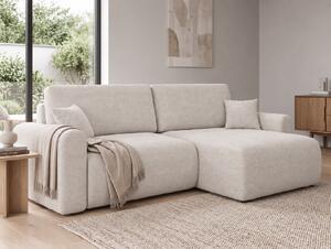 Rozkladacia obojstranná sedacia súprava do L NORDEN PAROS 250x140 cm, krémová