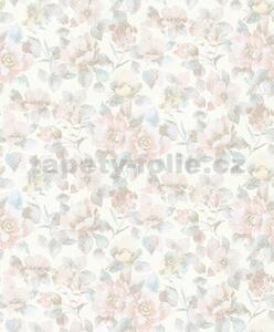 Vliesové tapety na stenu Charisma 10250-05, rozmer 10,05 m x 0,53 m, kvety na bielom podklade, Erismann
