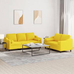 Maison Exclusive – 2-dielna sedacia súprava s vankúšmi, svetložltá látka