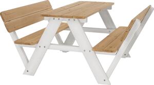 Kondela Drevený detský záhradný set Abalo - biela / prírodná