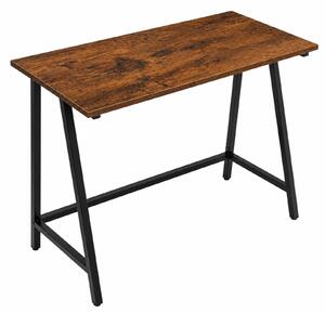 BEGRYF Malý písací stôl 100x50x75 cm Drevený vzhľad Vintage písací stôl Industriálny štýl Počítačový stôl Kovová konštrukcia