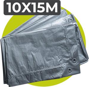 Xstrong Allround 120 - plachta - 10x15 - sivá - nepremokavá a odolná voči UV žiareniu - veľká plachta