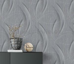 Vliesové tapety na stenu GMK 10218-10, rozmer 10,05 m x 0,53 m, abstrakt s odleskami sivý, Erismann
