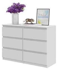FURNICA - GABRIEL - Komoda so 6 zásuvkami - biela matná V71cm Š100cm H33cm