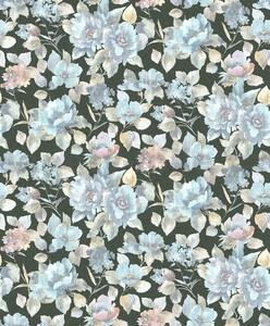 Vliesové tapety na stenu Charisma 10250-08, rozmer 10,05 m x 0,53 m, kvety na modrom podklade, Erismann