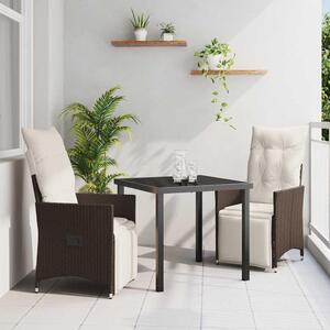 Maison Exclusive – Záhradná jedálenská súprava, 3 kusy, hnedý polyratan