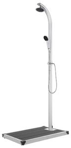 Maison Exclusive – Záhradná sprcha so sivou podlahovou doskou 220 cm, hliník
