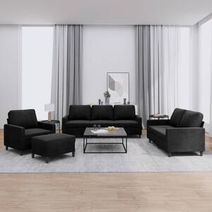 Maison Exclusive – 4-dielna sedacia súprava s vankúšmi, čierny zamat