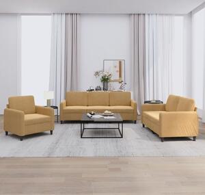 Maison Exclusive – 3-dielna sedacia súprava z hnedého zamatu