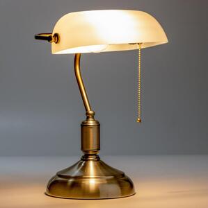 Brilagi - Stolná lampa BANK OFFICE 1xE27/60W/230V mosadz/biela