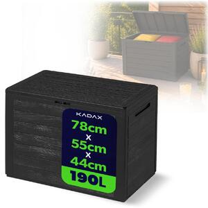 KADAX záhradný box "Grewena", plastový úložný box, záhradná truhlica, záhradný box, antracit, 190L, 78 cm