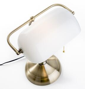Brilagi - Stolná lampa BANK OFFICE 1xE27/60W/230V mosadz/biela