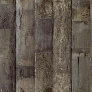 Vliesové tapety na stenu Wanderlust WL1401, rozmer 10,05 m x 0,53 m, drevo tmavo hnedé, Grandeco