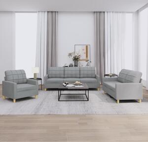 Maison Exclusive – 3-dielna sedacia súprava s vankúšmi, svetlosivá látka