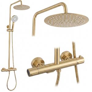 Rea Sprchová Sada S Termostatom Drop Brush Gold