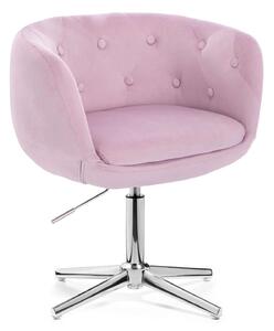 LuxuryForm DESIGN Kreslo MONTANA VELUR na striebornom kríži - levanduľa