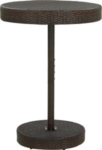 Maison Exclusive - Záhradný stôl hnedý 75,5x106 cm Poly ratan
