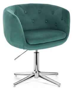 LuxuryForm DESIGN Kreslo MONTANA VELUR na striebornom kríži - zelené