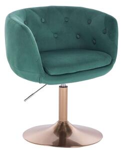 LuxuryForm DESIGN Kreslo MONTANA VELUR na zlatom tanieri - zelené