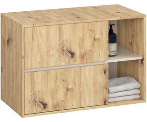 Ak furniture Závesná skrinka pod umývadlo VAMI s otvormi 90 cm dub artisan/kašmír
