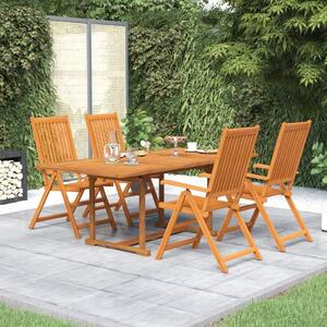 Maison Exclusive - 5-dielna záhradná jedálenská súprava masívne akíciové drevo 150-200 cm