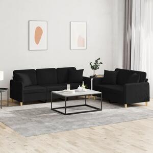 Maison Exclusive – 2-dielna sedacia súprava s vankúšmi, čierna látka