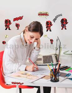 Samolepky na stenu, rozmer 50 cm x 70 cm, Disney Deadpool Cute, Komar 14072h