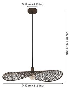 Eglo 44167 - Luster na lankách SWABY 1xE27/60W/230V pr. 80 cm bronzový