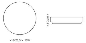 Ecolite W3090-18W - LED Kúpeľňové stropné svietidlo LIRA LED/18W/230V IP44