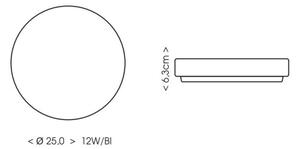 Ecolite W3090-12W/BI-LED Kúpeľňové stropné svietidlo LIRA LED/12W/230V IP44 biela