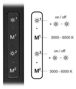 Ecolite LU19WT-CR-LED Stmievateľná stolná lampa SPACE LED/8W + LED/11W/230V čierna