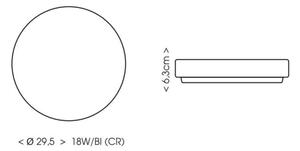Ecolite W3090-18W/CR - LED Kúpeľňové stropné svietidlo LED/18W/230V IP44 čierna