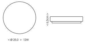 Ecolite W3090-12W/CR - LED Kúpeľňové stropné svietidlo LED/12W/230V IP44 čierna
