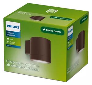 Philips - Vonkajšie nástenné svietidlo FYLX 1xGU10/5W/230V hnedé IP44