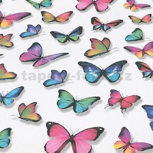 Papierové tapety na stenu Papillon 30000-17, rozmer 10,05 m x 0,53 cm, motýle farebné, Erismann