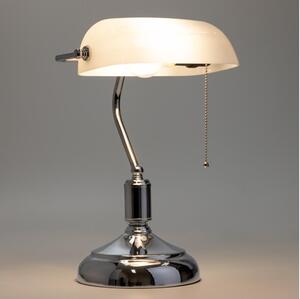 Brilagi - Stolná lampa BANK OFFICE 1xE27/60W/230V lesklý chróm/biela