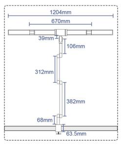LED Stmievateľná flexibilná stolná lampa LED/36W/230V 3000-6500K CRI 92 čierna