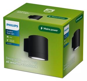Philips - Vonkajšie nástenné svietidlo FYLX 1xGU10/5W/230V čierne IP44