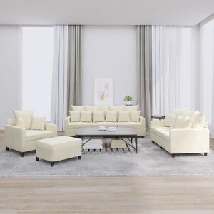 Maison Exclusive – 4-dielna sedacia súprava s vankúšmi, krémový zamat