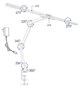 LED Stmievateľná flexibilná stolná lampa LED/24W/230V 3000-6500K CRI 92 čierna
