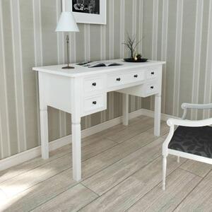 Maison Exclusive – Biely písací stôl s 5 zásuvkami