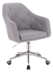 LuxuryForm DESIGN Kreslo ANDORA na strieborné podstave s kolieskami - šedé