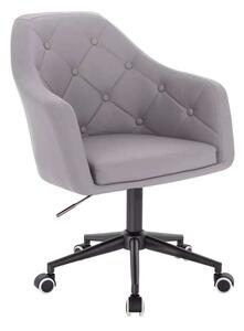 LuxuryForm DESIGN Kreslo ANDORA na čierne podstave s kolieskami - šedé