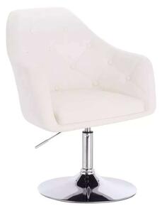 LuxuryForm DESIGN Kreslo ANDORA na striebornom tanieri - biele