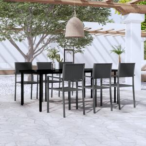 Maison Exclusive – 7-dielna záhradná jedálenská súprava, čierna